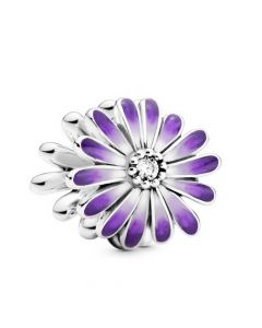 Purple Daisy Bead CZ Charm,Pandora Charms,Charms for Bracelet,925 Sterling Silver Charms,Charms for Pandora Charm Bracelet