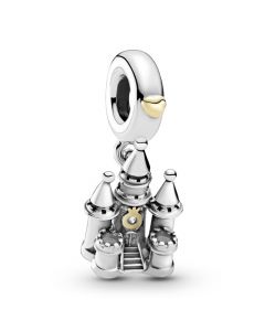 Charms for Pandora Charm Bracelet,Charms for Bracelet,925 Sterling Silver Charms,Pandora Charms,Castle Dangle Gold Heart Charm