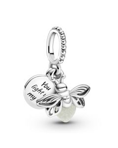925 Sterling Silver Charms,Charms for Bracelet,Charms for Pandora Charm Bracelet,Pandora Charms,Glow-in-the-dark Firefly Dangle Charm
