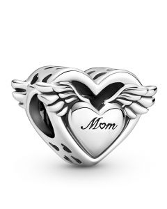 Charms for Bracelet,Charms for Pandora Charm Bracelet,925 Sterling Silver Charms,Angel Wings & Mom Charm,Pandora Charms