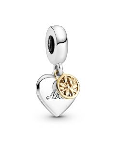 Charms for Pandora Charm Bracelet,Pandora Charms,Family Tree Gold Heart Dangle Charm,925 Sterling Silver Charms,Charms for Bracelet