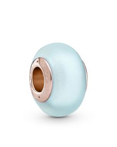 Rose Matte Blue Murano Glass Bead Charm,Charms for Bracelet,Pandora Charms,925 Sterling Silver Charms,Charms for Pandora Charm Bracelet
