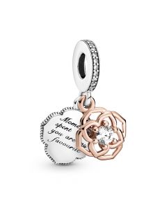 925 Sterling Silver Charms,Pandora Charms,Charms for Pandora Charm Bracelet,Rose Openwork Rose Dangle Charm,Charms for Bracelet