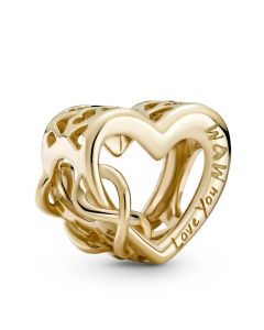 Charms for Bracelet,Golden Love You Mom Infinity Heart Charm,Pandora Charms,Charms for Pandora Charm Bracelet,925 Sterling Silver Charms