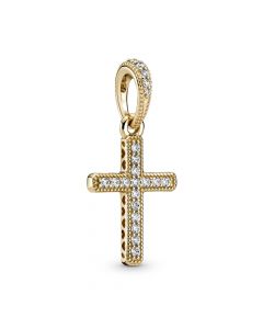 Pandora Charms,Charms for Pandora Charm Bracelet,Charms for Bracelet,925 Sterling Silver Charms,Golden Sparkling Cross Dangle Pendant Charm