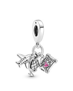 925 Sterling Silver Charms,Pandora Charms,Charms for Pandora Charm Bracelet,Travel Airplane Globe & Suitcase Dangle Charm
