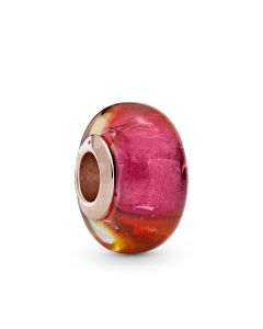 Rose Glittering Sunset Murano Glass Bead Charm,Pandora Charms,925 Sterling Silver Charms,Charms for Pandora Charm Bracelet