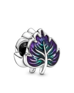 Charms for Bracelet,925 Sterling Silver Charms,Charms for Pandora Charm Bracelet,Pandora Charms,Purple & Green Leaf Charm