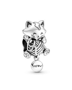 925 Sterling Silver Charms,Charms for Pandora Charm Bracelet,Pandora Charms,Kitten & Yarn Ball Charm,Charms for Bracelet
