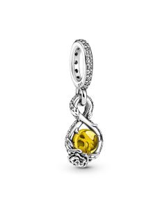 Charms for Bracelet,Charms for Pandora Charm Bracelet,Belle Infinity & Rose Flower Charm Pendant,925 Sterling Silver Charms,Pandora Charms