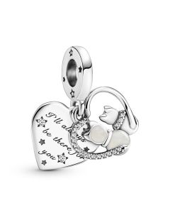 925 Sterling Silver Charms,Charms for Bracelet,Pandora Charms,Cats & Hearts Dangle Charm,Charms for Pandora Charm Bracelet