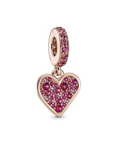 Charms for Pandora Charm Bracelet,Pavé Freehand Heart Dangle Charm,Pandora Charms,Charms for Bracelet,925 Sterling Silver Charms