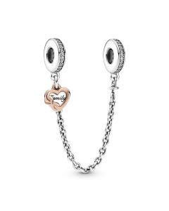 Charms for Pandora Charm Bracelet,Family Heart Safety Chain Charm,Charms for Bracelet,Pandora Charms,925 Sterling Silver Charms