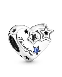 925 Sterling Silver Charms,Pandora Charms,Charms for Pandora Charm Bracelet,Charms for Bracelet,Thankful Heart & Stars Charm