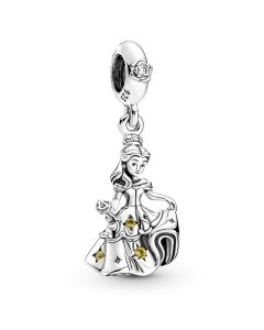 925 Sterling Silver Charms,Beauty and the Beast Dancing Belle Dangle Charm,Charms for Pandora Charm Bracelet,Pandora Charms