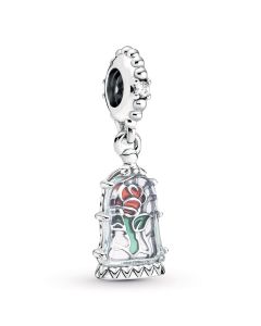 Beauty and the Beast Enchanted Rose Dangle Charm,Pandora Charms,925 Sterling Silver Charms,Charms for Pandora Charm Bracelet