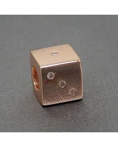 Charms for Pandora Charm Bracelet,925 Sterling Silver Charms,Charms for Bracelet,Rose Gold Dice Zircon Charm,Pandora Charms