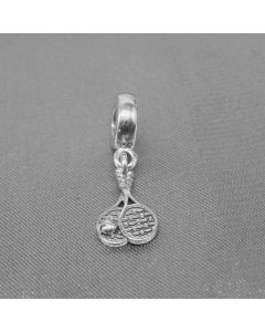 925 Sterling Silver Charms,Tennis Racket Ball Dangle Charm,Pandora Charms,Charms for Bracelet,Charms for Pandora Charm Bracelet