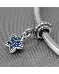 925 Sterling Silver Charms,Star Blue Zircon Pendant Charm,Charms for Bracelet,Pandora Charms,Charms for Pandora Charm Bracelet