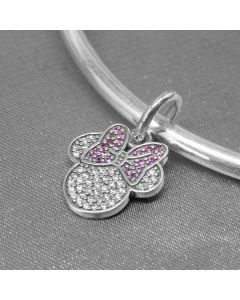 Charms for Pandora Charm Bracelet,Pandora Charms,Minnie Purple Bow Pendant Charm,Charms for Bracelet,925 Sterling Silver Charms