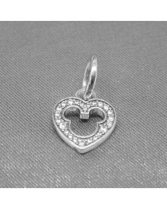 Charms for Bracelet,Heart Mickey Hollow Zircon Pendant Charm,Charms for Pandora Charm Bracelet,Pandora Charms,925 Sterling Silver Charms
