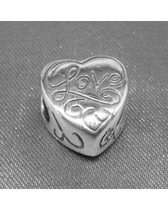 925 Sterling Silver Charms,Pandora Charms,Geometric Irregular Heart Letters Love Charm,Charms for Bracelet,Charms for Pandora Charm Bracelet