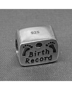 Pandora Charms,Three-dimensional Baby Footprint Birth Record Charm,925 Sterling Silver Charms,Charms for Pandora Charm Bracelet