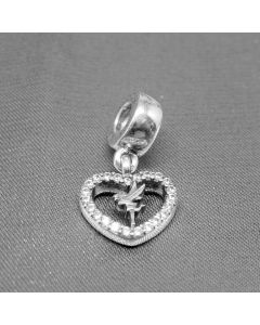 Heart Angel Zircon Dangle Charm,Pandora Charms,925 Sterling Silver Charms,Charms for Bracelet,Charms for Pandora Charm Bracelet