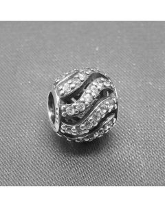 925 Sterling Silver Charms,Charms for Bracelet,Geometric Irregular Wave Zircon Charm,Pandora Charms,Charms for Pandora Charm Bracelet