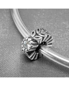 Leaf Flower Zircon Charm,Pandora Charms,925 Sterling Silver Charms,Charms for Bracelet,Charms for Pandora Charm Bracelet