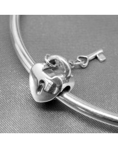 925 Sterling Silver Charms,Charms for Pandora Charm Bracelet,Charms for Bracelet,Pandora Charms,Heart Lock Key Charm