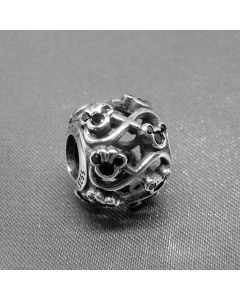 Charms for Pandora Charm Bracelet,925 Sterling Silver Charms,Pandora Charms,Openwork Black Zircon Mickey Infinite Sign Charm