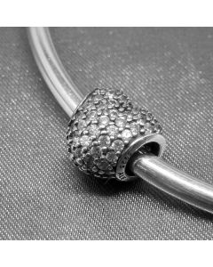 Charms for Bracelet,925 Sterling Silver Charms,Charms for Pandora Charm Bracelet,Pandora Charms,Heart Clear Zircon Charm