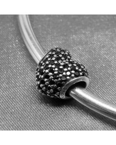 Pandora Charms,Charms for Pandora Charm Bracelet,925 Sterling Silver Charms,Heart Black Zircon Charm,Charms for Bracelet