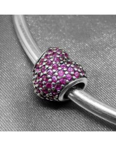 Pandora Charms,925 Sterling Silver Charms,Charms for Bracelet,Charms for Pandora Charm Bracelet,Heart Purple Zircon Charm