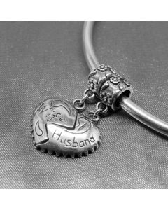 Charms for Bracelet,Flower Heart Wife Husband Dangle Charm,925 Sterling Silver Charms,Pandora Charms,Charms for Pandora Charm Bracelet