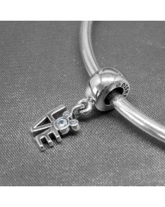 Charms for Pandora Charm Bracelet,925 Sterling Silver Charms,Charms for Bracelet,Pandora Charms,Letter Love Mickey Zircon Dangle Charm