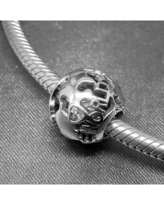 Charms for Pandora Charm Bracelet,925 Sterling Silver Charms,Pandora Charms,Charms for Bracelet,Letter World Openwork Heart Zircon Charm