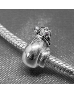 925 Sterling Silver Charms,Snail Pink Zircon Eyes Charm,Charms for Pandora Charm Bracelet,Charms for Bracelet,Pandora Charms
