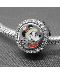 Mickey Yellow Hat Red Clothes Black Ears Zircon Charm,Pandora Charms,Charms for Pandora Charm Bracelet,925 Sterling Silver Charms