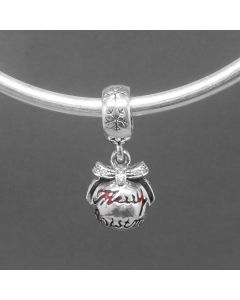 Pandora Charms,Charms for Pandora Charm Bracelet,Merry Christmas Bauble Dangle Charm,925 Sterling Silver Charms,Charms for Bracelet