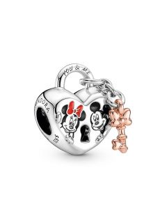 Charms for Pandora Charm Bracelet,Disney Mickey Mouse & Minnie Mouse Padlock Charm,925 Sterling Silver Charms,Pandora Charms