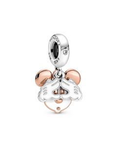 925 Sterling Silver Charms,Pandora Charms,Disney Mickey Mouse Double Zircon Dangle Charm,Charms for Pandora Charm Bracelet