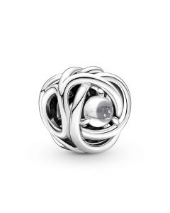 Charms for Pandora Charm Bracelet,925 Sterling Silver Charms,Pandora Charms,April-Diamond Clear Eternity Circle Birthstone Charm