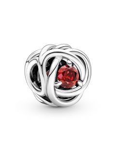 July-Ruby True Red Eternity Circle Birthstone Zircon Charm,925 Sterling Silver Charms,Charms for Pandora Charm Bracelet,Pandora Charms