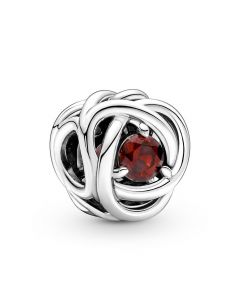 Pandora Charms,925 Sterling Silver Charms,January-Garnet Red Eternity Circle Birthstone Zircon Charm,Charms for Pandora Charm Bracelet