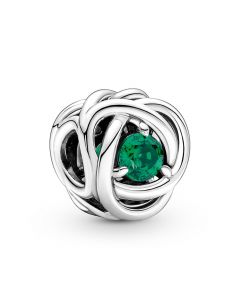 Pandora Charms,925 Sterling Silver Charms,May-Emerald Green Eternity Circle Birthstone Zircon Charm,Charms for Pandora Charm Bracelet