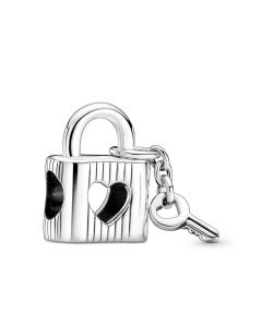 Pandora Charms,Charms for Bracelet,Padlock & Heart Key Charm,925 Sterling Silver Charms,Charms for Pandora Charm Bracelet