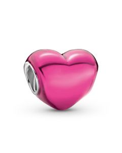 Metallic Pink Heart Charm,Charms for Pandora Charm Bracelet,Pandora Charms,925 Sterling Silver Charms,Charms for Bracelet