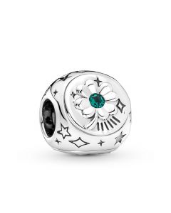 Clover, Horseshoe & Ladybird Three-sided Zircon Charm,Charms for Pandora Charm Bracelet,Pandora Charms,925 Sterling Silver Charms